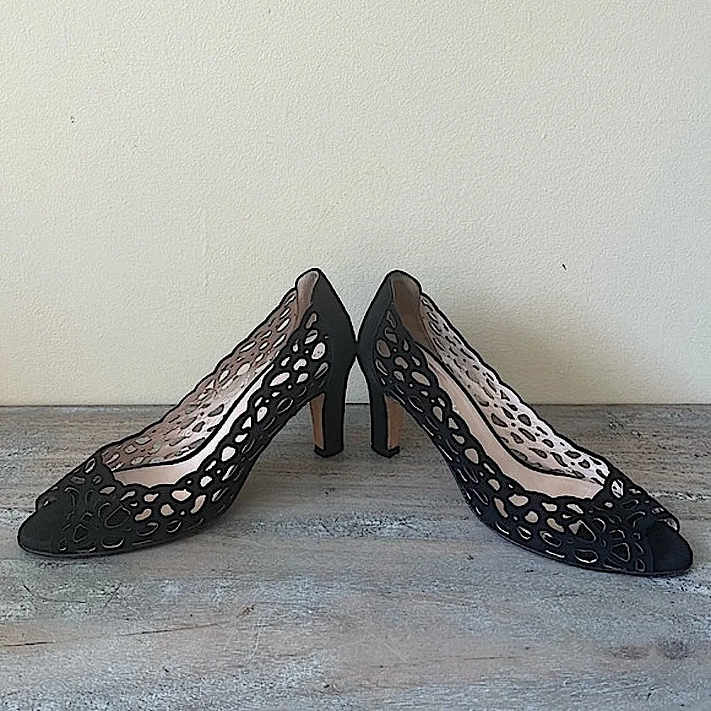 Aquatalia Suede Open Toe Heels Size 7.5
